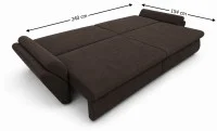 Canapea Extensibilă Confort cu Spumă HR, Maro Închis 6