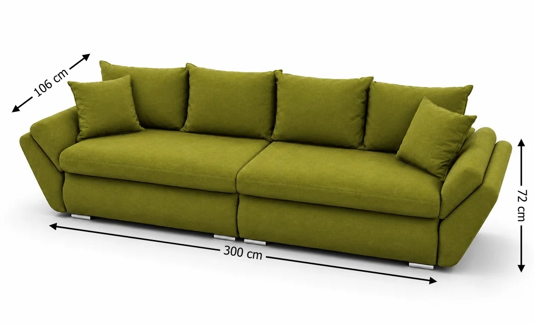 Canapea Extensibilă Confort cu Spumă HR, Verde olive 3