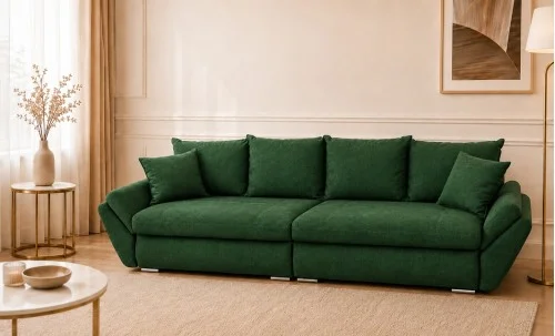 Canapea Extensibilă Confort cu Spumă HR, Verde Smarald