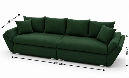 Canapea Extensibilă Confort cu Spumă HR, Verde Smarald