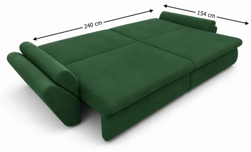 Canapea Extensibilă Confort cu Spumă HR, Verde Smarald