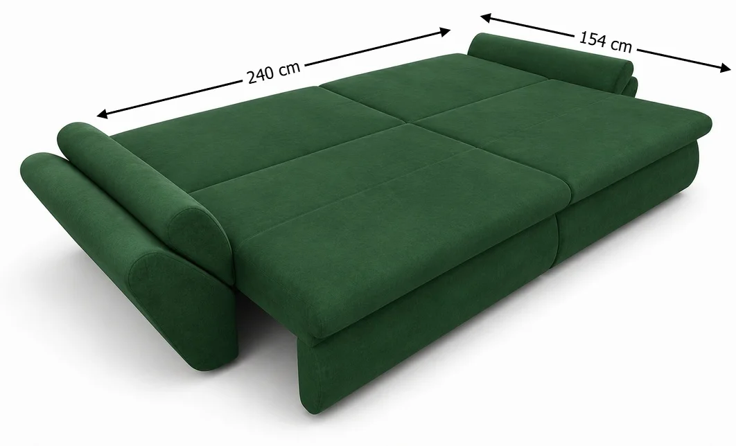 Canapea Extensibilă Confort cu Spumă HR, Verde Smarald 3
