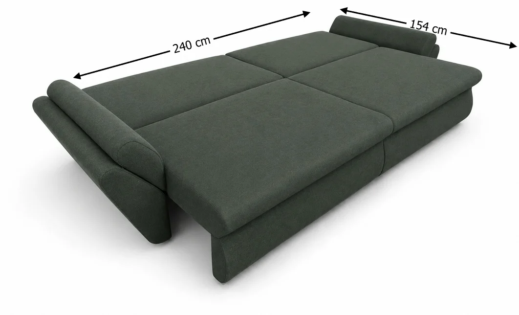 Canapea Extensibilă Confort cu Spumă HR, Verde Închis 10