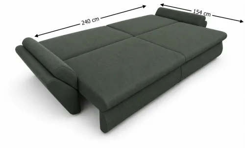 Canapea Extensibilă Confort cu Spumă HR, Verde Închis
