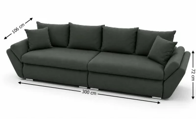 Canapea Extensibilă Confort cu Spumă HR, Verde Închis