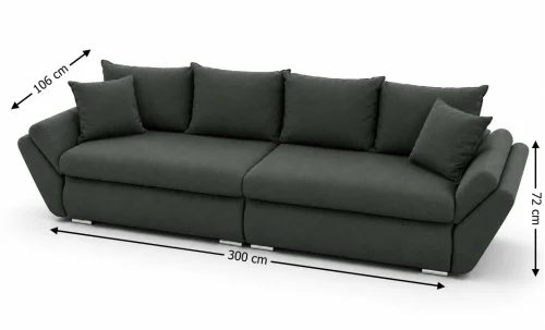 Canapea Extensibilă Confort cu Spumă HR, Verde Închis