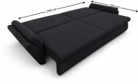 Canapea Extensibilă Confort cu Spumă HR, Neagră