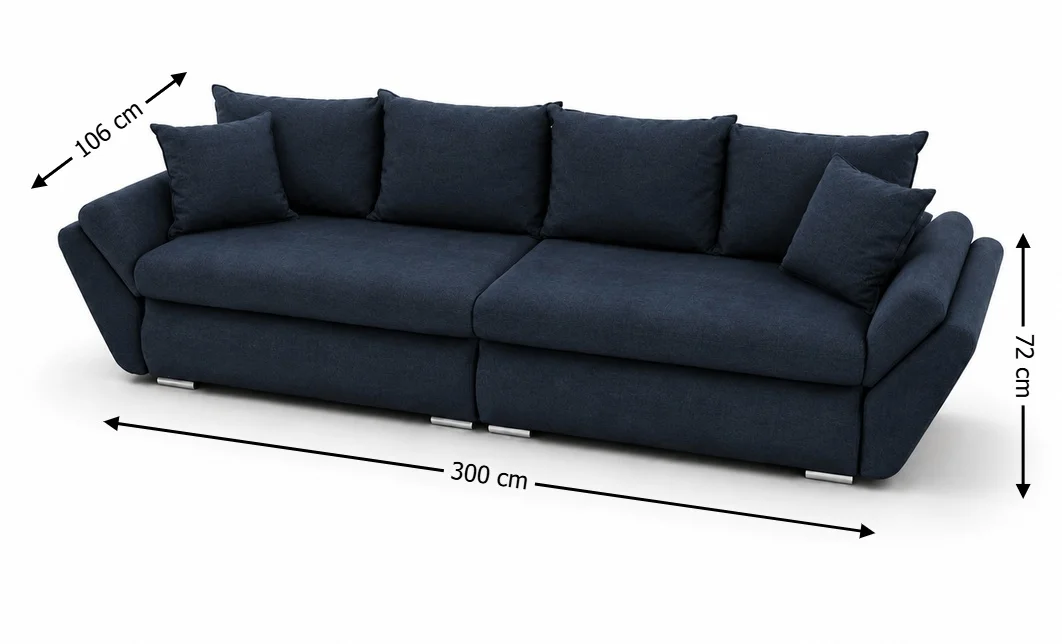 Canapea Extensibilă Confort cu Spumă HR, Bleumarin Închis 7