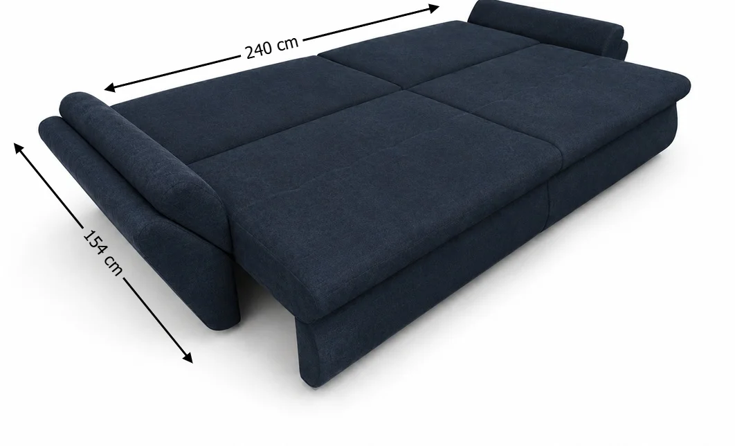 Canapea Extensibilă Confort cu Spumă HR, Bleumarin Închis 4