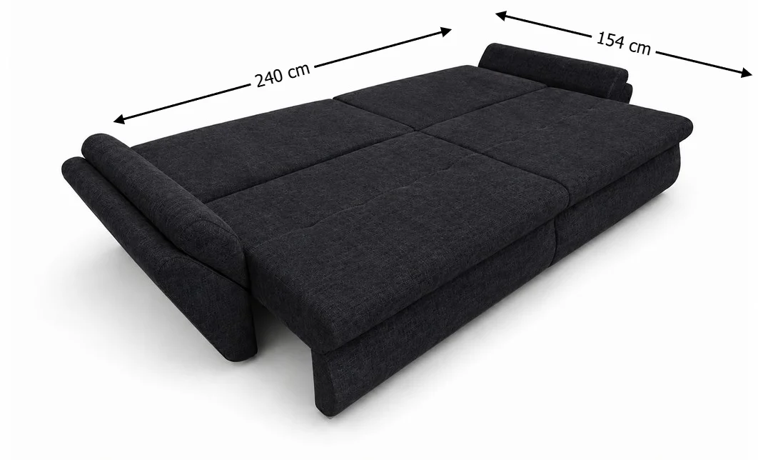 Canapea Extensibilă Confort cu Spumă HR, Gri Cărbune 6