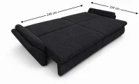 Canapea Extensibilă Confort cu Spumă HR, Gri Cărbune 6