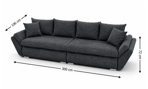 Canapea Extensibilă Confort cu Spumă HR, Gri Plumb