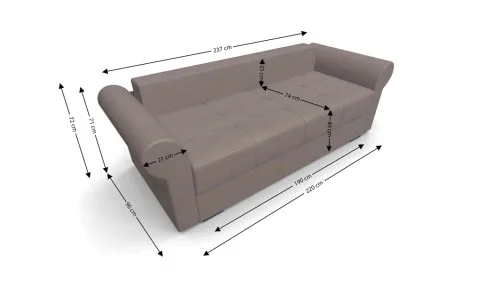 Canapea Extensibilă Elsa Mini, Maro deshis