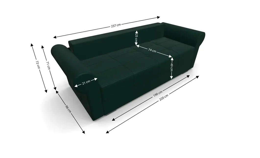 Canapea Extensibilă Elsa Mini, Verde 5