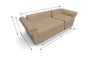 Canapea Extensibilă Elsa Mini, Maro deschis 5