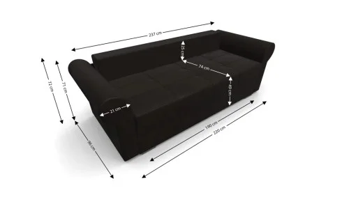 Canapea Extensibilă Elsa Mini, Maro inchis