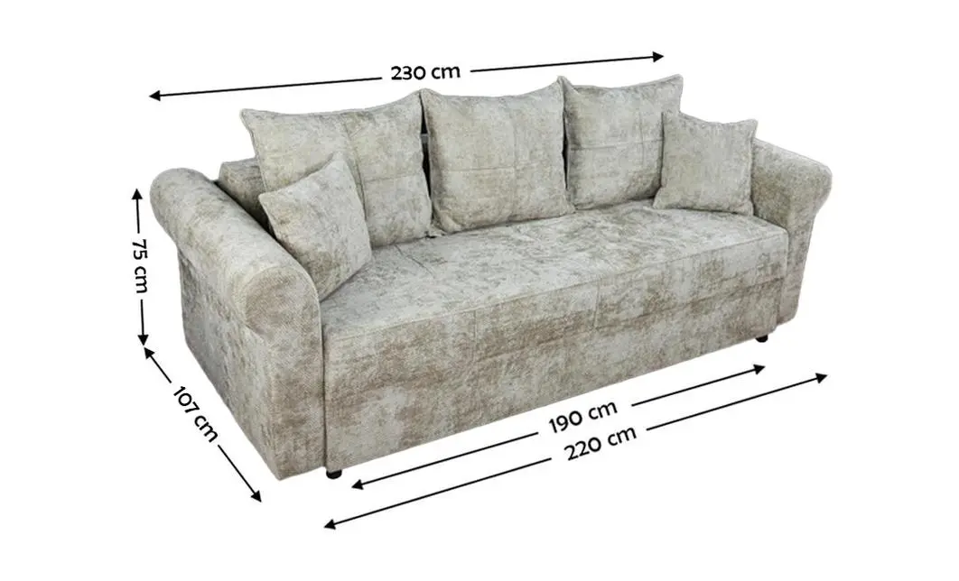 Canapea Extensibilă Elsa Bonell Max, Bej 1