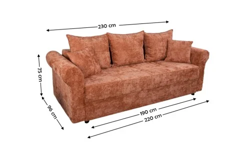 Canapea Extensibilă Elsa Memory Mini, Caramiziu
