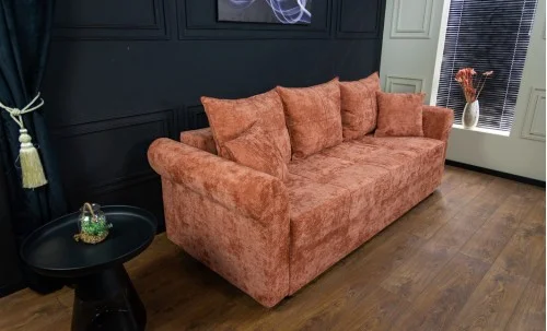 Canapea Extensibilă Elsa Bonell Mini, Rosu caramiziu