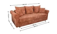 Canapea Extensibilă Elsa Bonell Mini, Rosu caramiziu 1