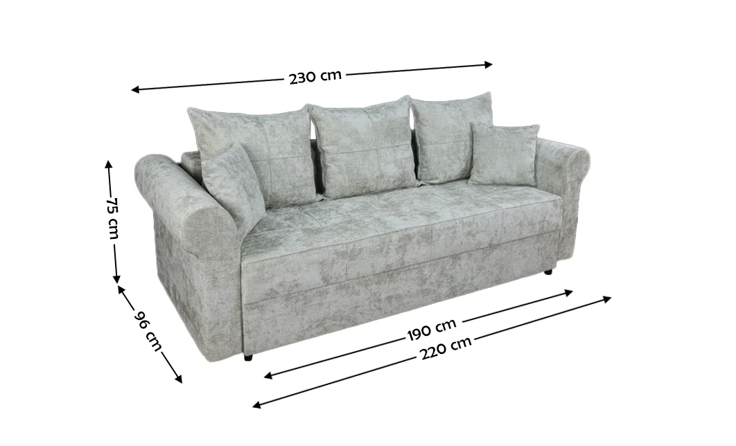 Canapea Extensibilă Elsa Memory Mini, Gri deschis 1