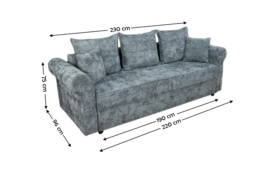 Canapea Extensibilă Elsa Memory Mini, Gri albastrui 2