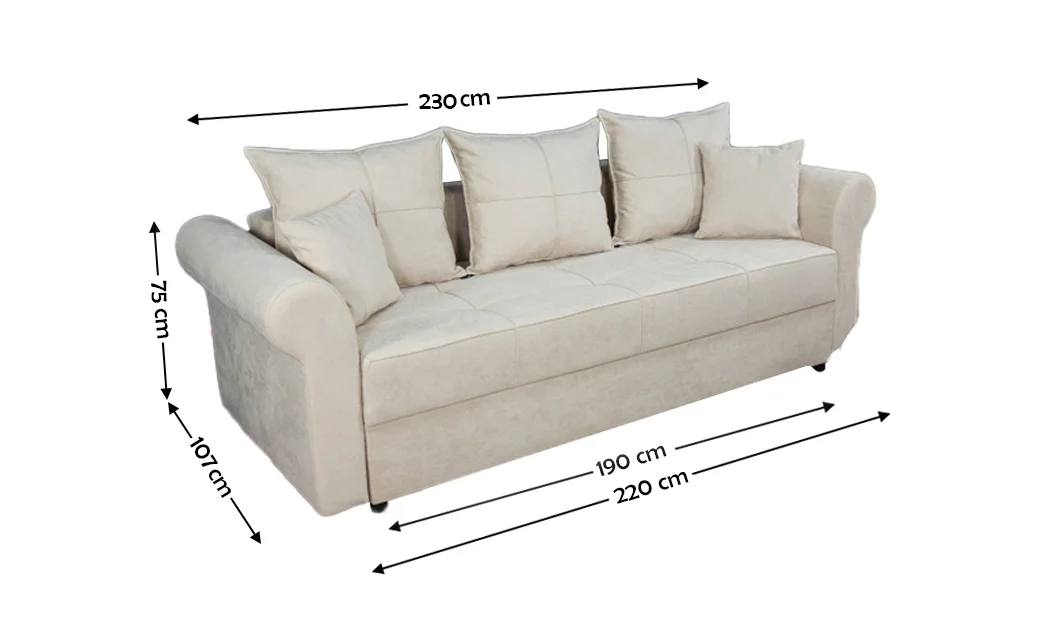 Canapea Extensibilă Elsa Memory Max, Bej 1