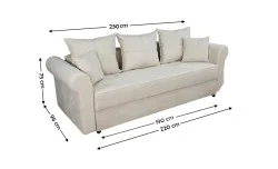 Canapea Extensibilă Elsa Memory Mini, Bej