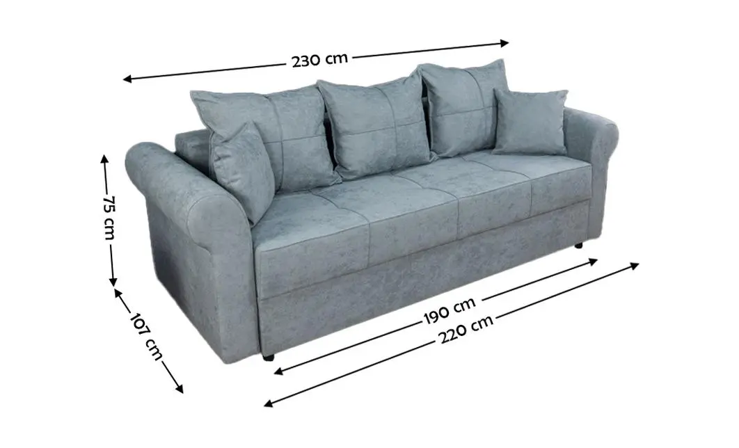 Canapea Extensibilă Elsa Memory Max, Gri albastrui 1