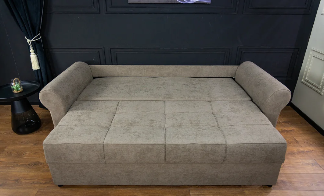 Canapea Extensibilă Elsa Bonell Mini, Maro deschis 4