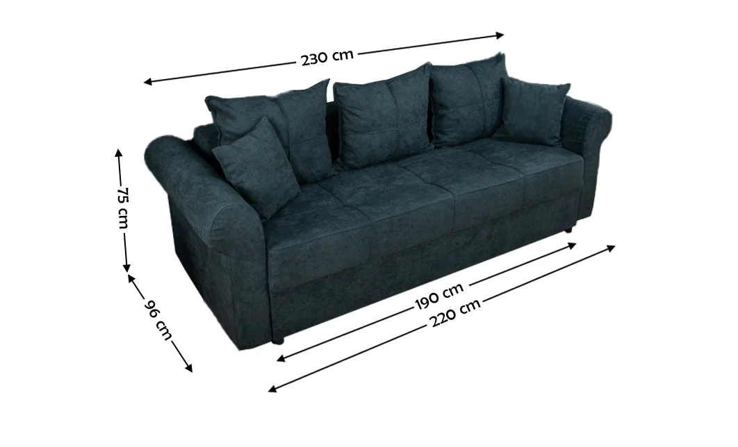 Canapea Extensibilă Elsa Bonell Mini, Gri inchis 1