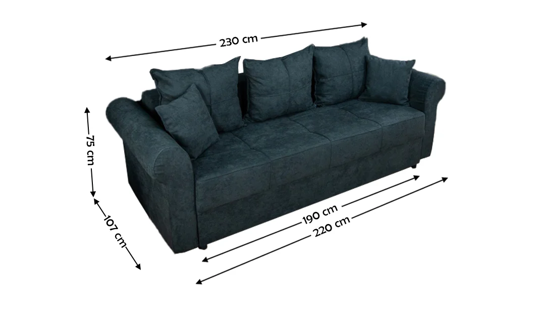 Canapea Extensibilă Elsa Bonell Max, Gri Inchis 1