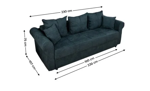 Canapea Extensibilă Elsa Bonell Max, Gri Inchis