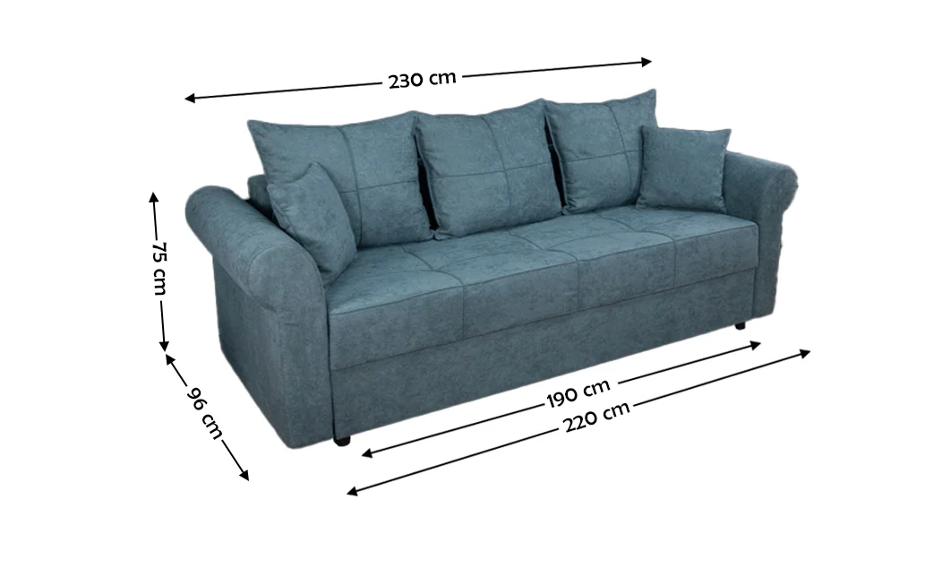 Canapea Extensibilă Elsa Bonell Mini, Gri antracit 1