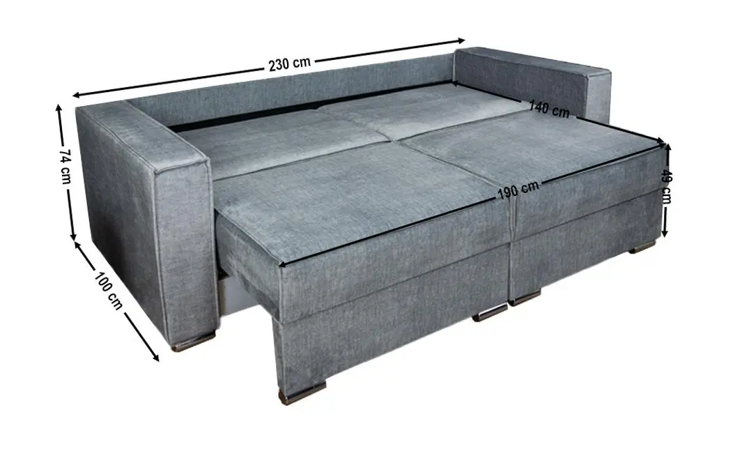 Canapea Extensibilă Inna Bonell Mini, Gri 5