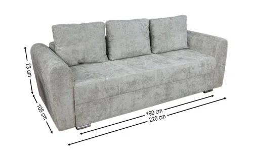 Canapea Extensibilă Lacrima Memory Max, Gri deschis