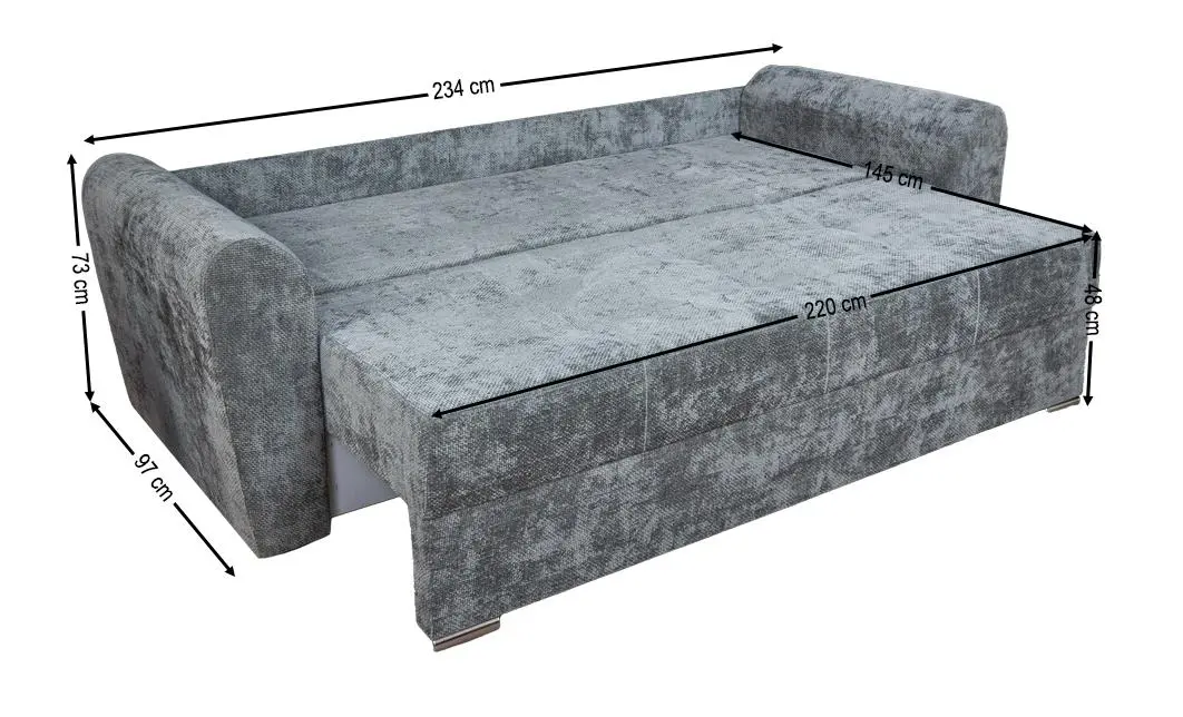 Canapea Extensibilă Lacrima Bonell Mini, Gri închis 5