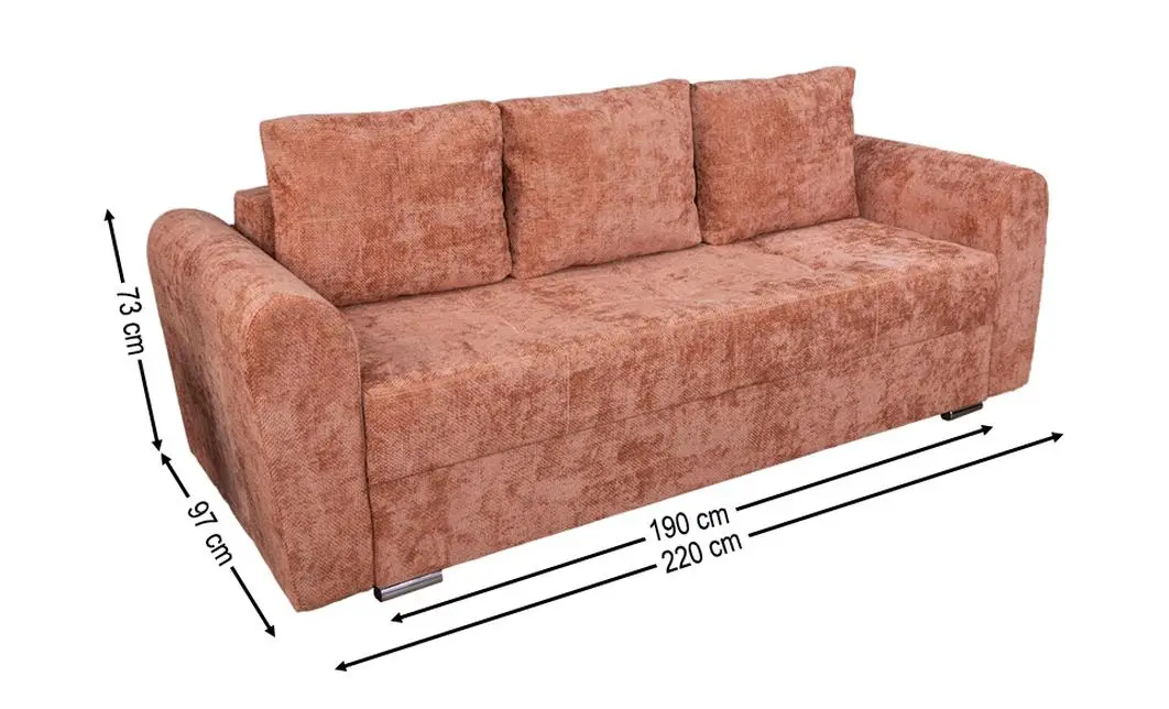 Canapea Extensibilă Lacrima Memory Mini, Cărămiziu 1