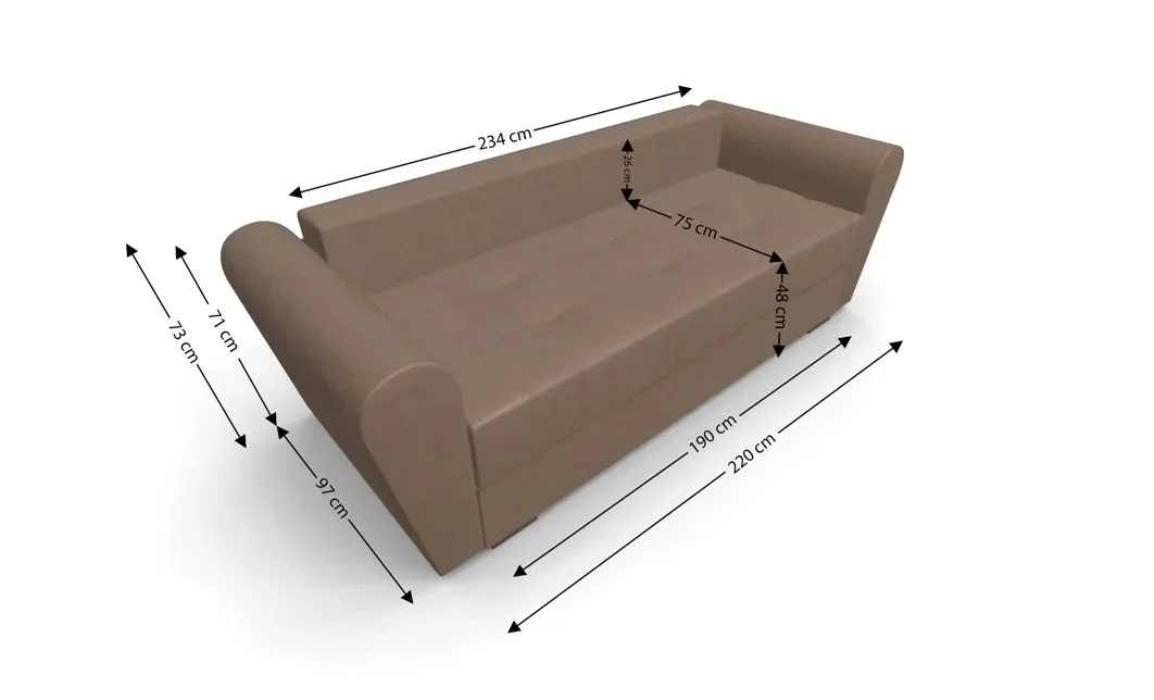 Canapea Extensibila Lacrima Mini, Maro 5