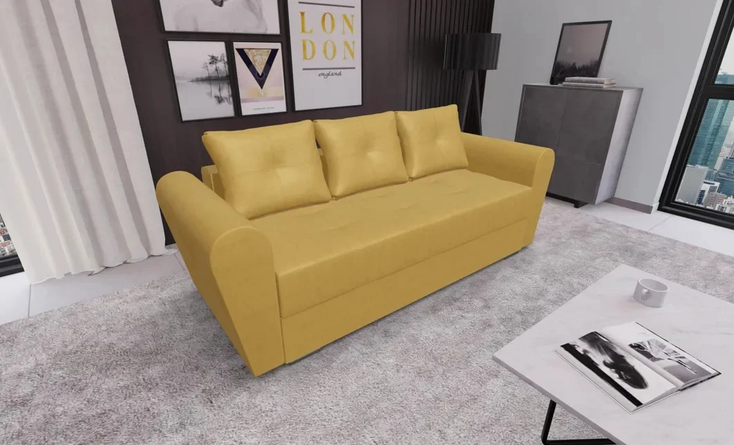 Canapea Extensibila Lacrima Mini, Mustar 2