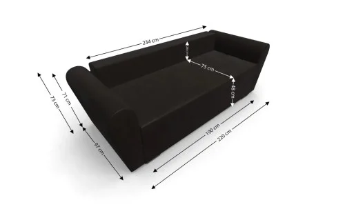 Canapea Extensibila Lacrima Mini, Maro inchis