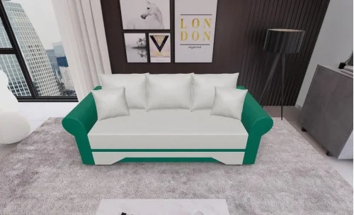 Canapea Extensibilă Mona Bonell Mini, Bej deschis/Verde