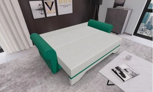 Canapea Extensibilă Mona Bonell Mini, Bej deschis/Verde