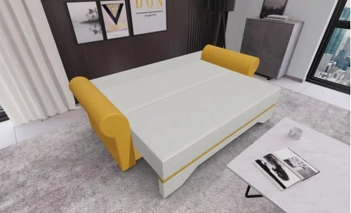 Canapea Extensibilă Mona Bonell Mini, Bej deschis/Mustar