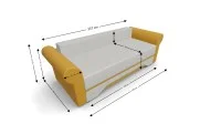 Canapea Extensibilă Mona Bonell Mini, Bej deschis/Mustar 4