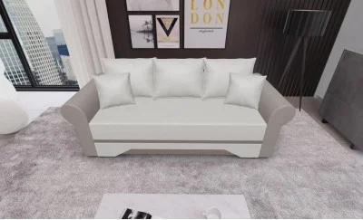 Canapea Extensibilă Mona Bonell Mini, Bej Deschis/Maro deshis