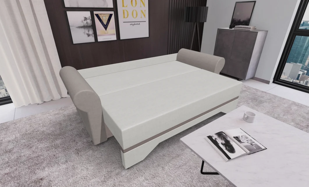 Canapea Extensibilă Mona Bonell Mini, Bej Deschis/Maro deshis 3