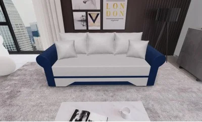 Canapea Extensibilă Mona Bonell Mini, Crem/Albastru