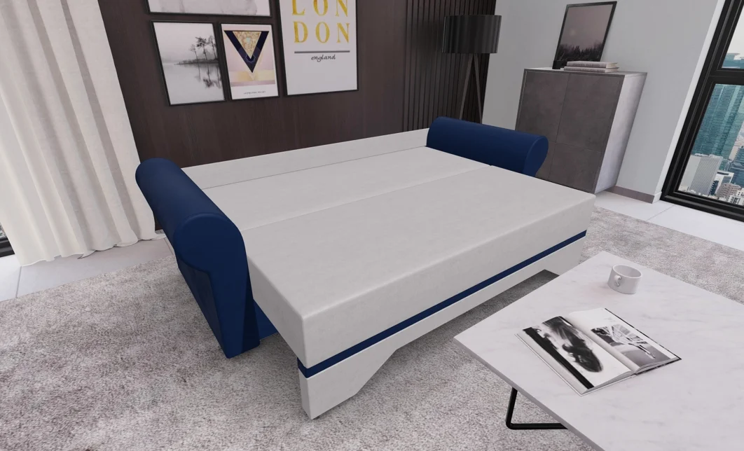 Canapea Extensibilă Mona Bonell Mini, Crem/Albastru 3