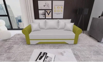 Canapea Extensibilă Mona Bonell Mini, Crem/Verde masliniu
